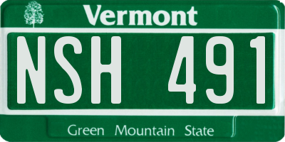VT license plate NSH491