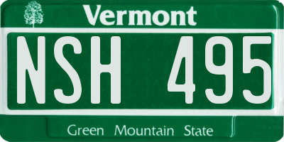 VT license plate NSH495