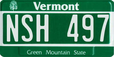 VT license plate NSH497