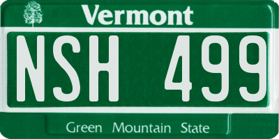 VT license plate NSH499
