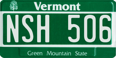 VT license plate NSH506