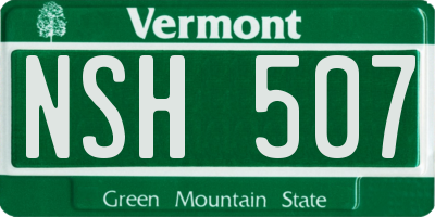 VT license plate NSH507