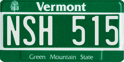 VT license plate NSH515