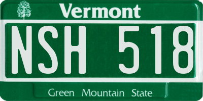 VT license plate NSH518