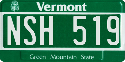 VT license plate NSH519