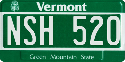 VT license plate NSH520