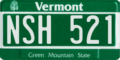 VT license plate NSH521