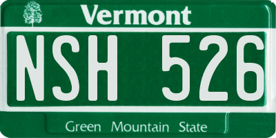 VT license plate NSH526