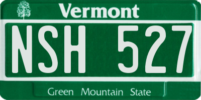VT license plate NSH527