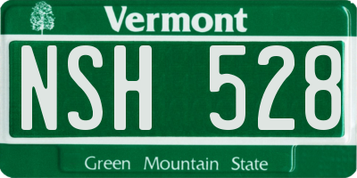 VT license plate NSH528