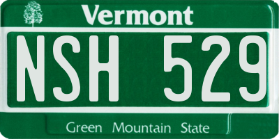 VT license plate NSH529