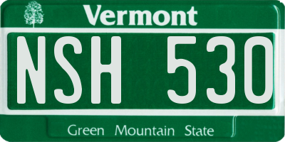 VT license plate NSH530