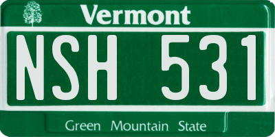 VT license plate NSH531