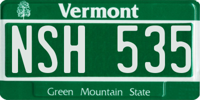 VT license plate NSH535