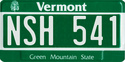 VT license plate NSH541