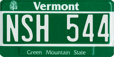 VT license plate NSH544