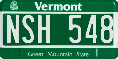 VT license plate NSH548