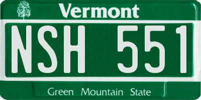 VT license plate NSH551