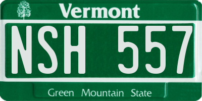 VT license plate NSH557