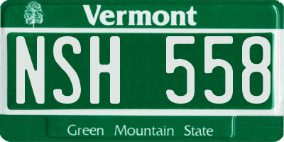 VT license plate NSH558