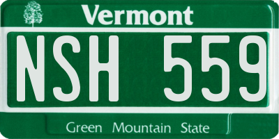 VT license plate NSH559
