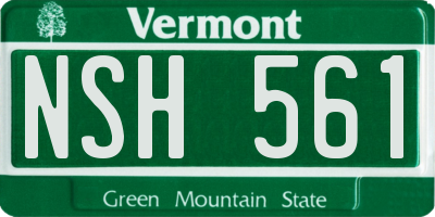 VT license plate NSH561