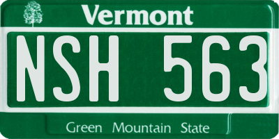 VT license plate NSH563