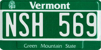 VT license plate NSH569