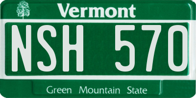 VT license plate NSH570