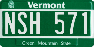 VT license plate NSH571
