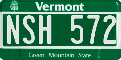 VT license plate NSH572