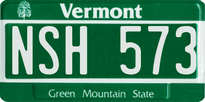 VT license plate NSH573