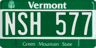 VT license plate NSH577