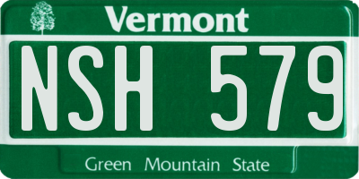 VT license plate NSH579