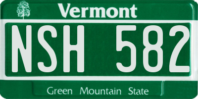 VT license plate NSH582
