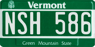 VT license plate NSH586