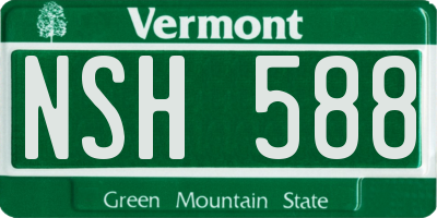 VT license plate NSH588