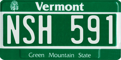 VT license plate NSH591