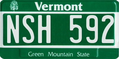 VT license plate NSH592