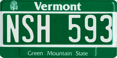 VT license plate NSH593