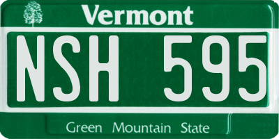 VT license plate NSH595