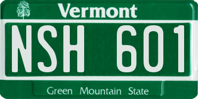 VT license plate NSH601