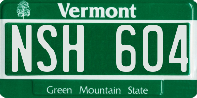 VT license plate NSH604