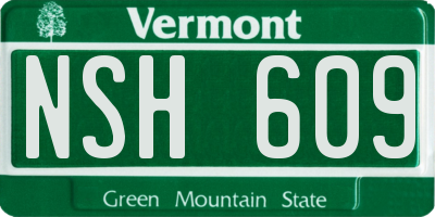 VT license plate NSH609