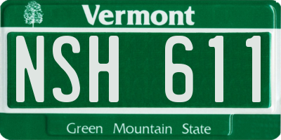 VT license plate NSH611