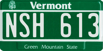 VT license plate NSH613