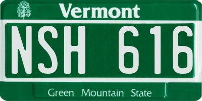VT license plate NSH616