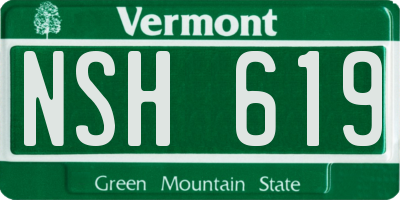 VT license plate NSH619