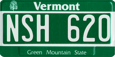 VT license plate NSH620