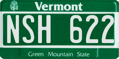 VT license plate NSH622